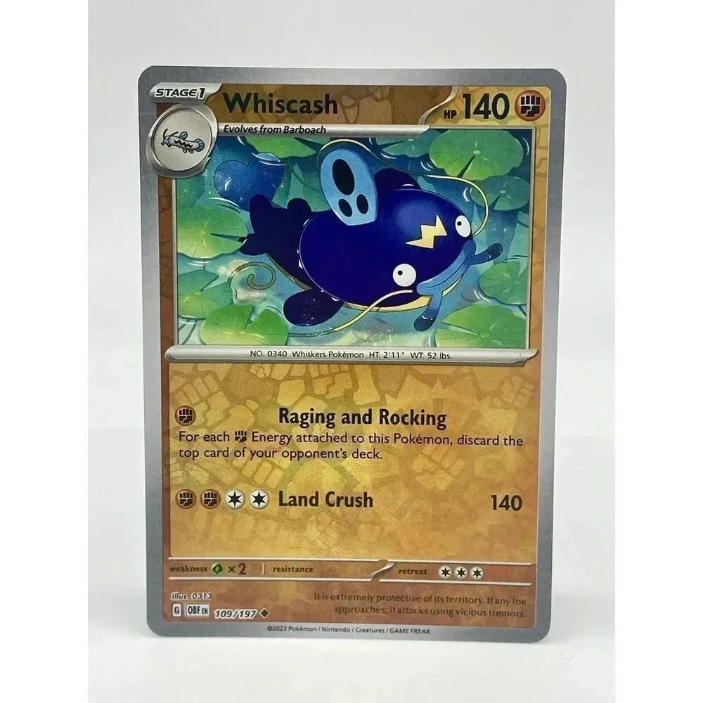 Whiscash‎ 109/197 Reverse Holo Obsidian Flames SV03 Pokemon TCG Mint Unplayed
